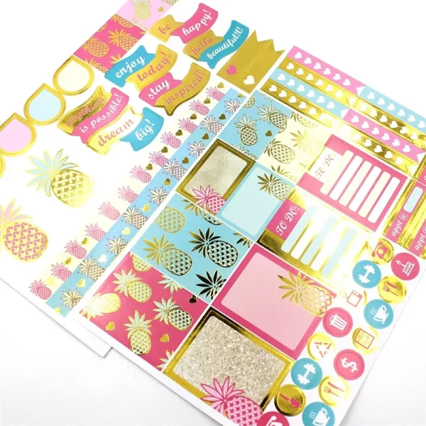 Stickers Planner Ananas Vibes Gold Foil