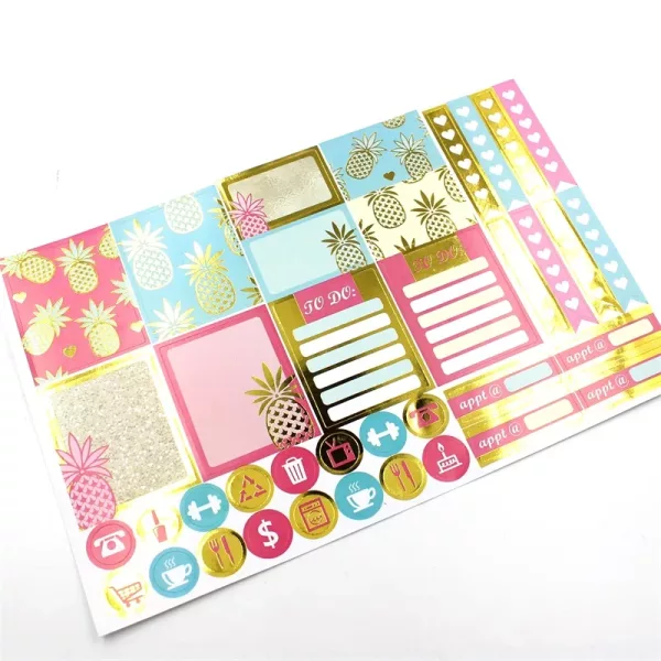 Stickers Planner Ananas Vibes Gold Foil