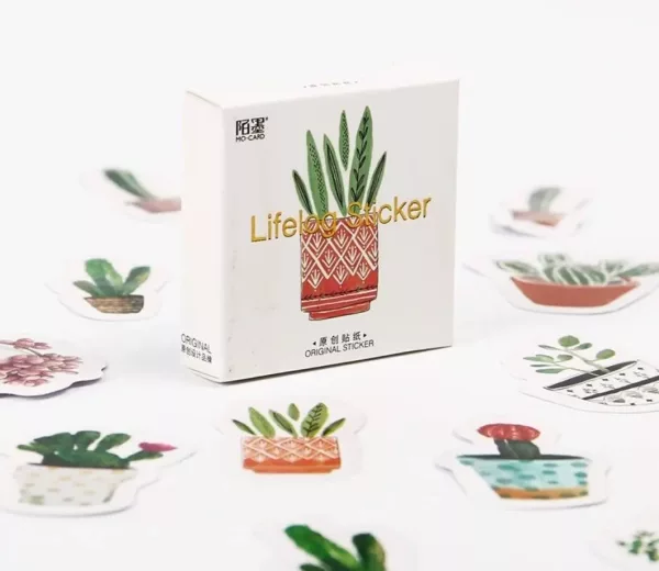 Stickers Planner Cactus & Plantes Vertes | 45 Autocollants Tropicaux Aquarelle – Image 7