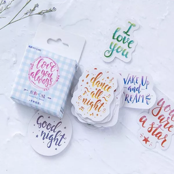 Stickers Planner Citations Motivation Love You Always | 45 Autocollants Inspirants Aquarelle – Image 2