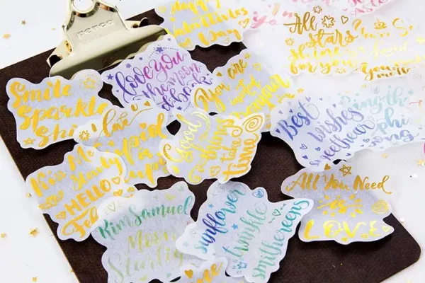 Stickers Planner Citations Motivation Sparkle | 20 Autocollants Inspirants Aquarelle Foil Vellum – Image 2