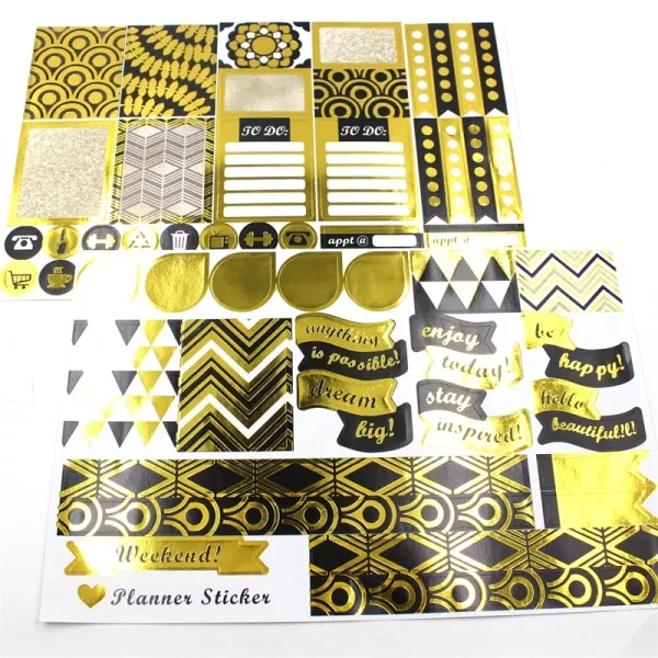 Stickers Planner Géométrique Vibes Gold Foil