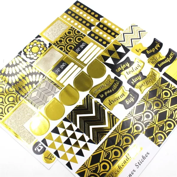 Stickers Planner Géométrique Vibes Gold Foil