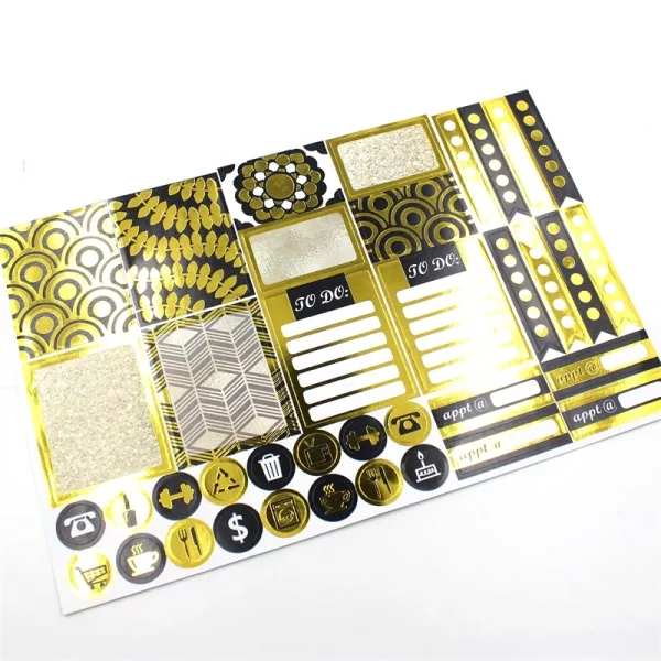 Stickers Planner Géométrique Vibes Gold Foil