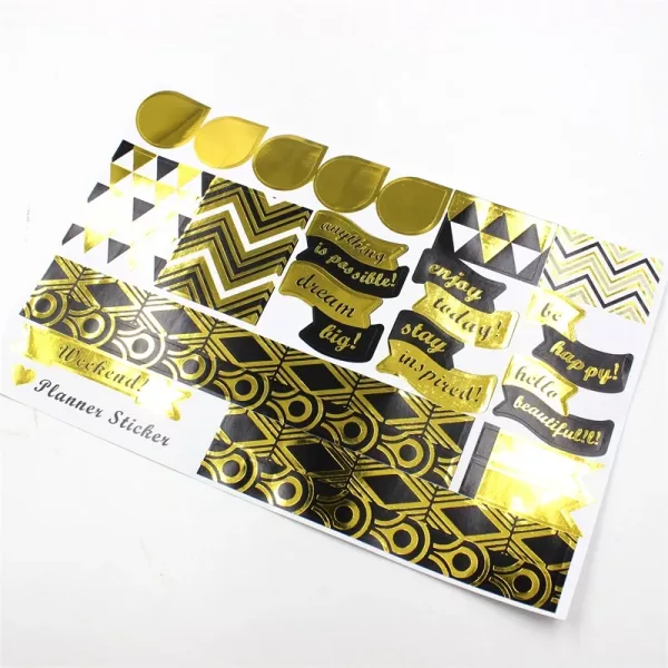 Stickers Planner Géométrique Vibes Gold Foil