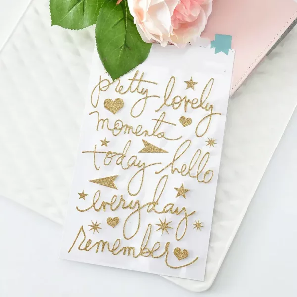 Stickers Planner Heidi Swapp Mots 3D Glitter Gold