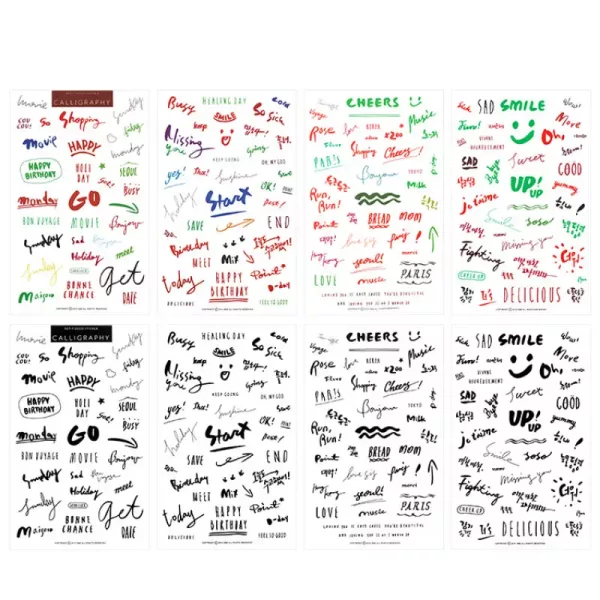 Stickers Planner Mots Calligraphie