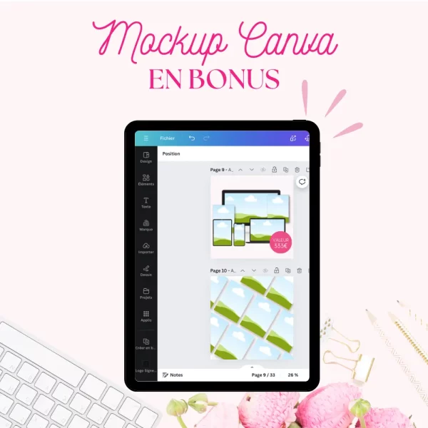 Vignette Bonus Mockup Canva Kit Template Wordpress