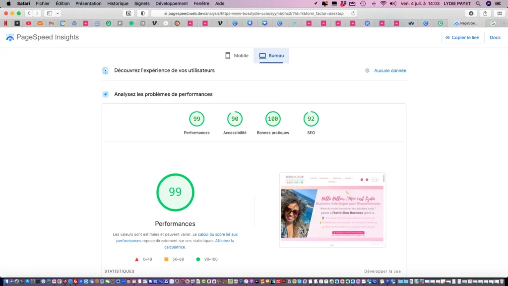Built in Public N° 1 <br>Relancer son Business après une Pause 6 Built in Public Google Speed Page Bureau Juillet 2025