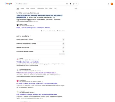 Built in Public N° 1 <br>Relancer son Business après une Pause 10 Screenshot Position Mot Clé Built in Public 3