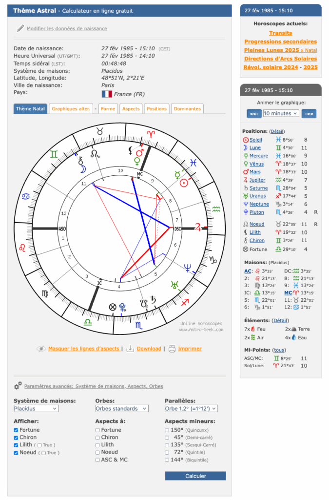 Comment Créer ta Carte du Ciel avec AstroSeek Etape 3