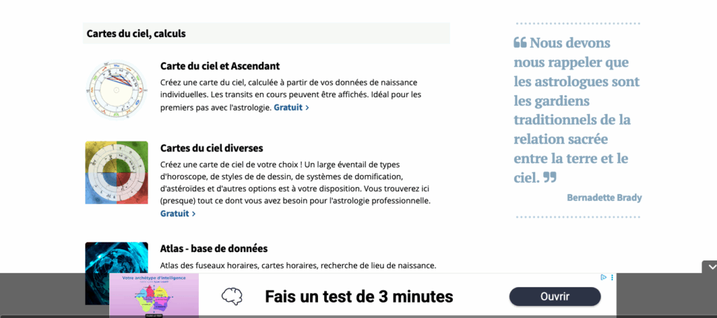 Comment créer ta Carte du Ciel avec Astro.com Etape 1 Carte du Ciel et Ascendant