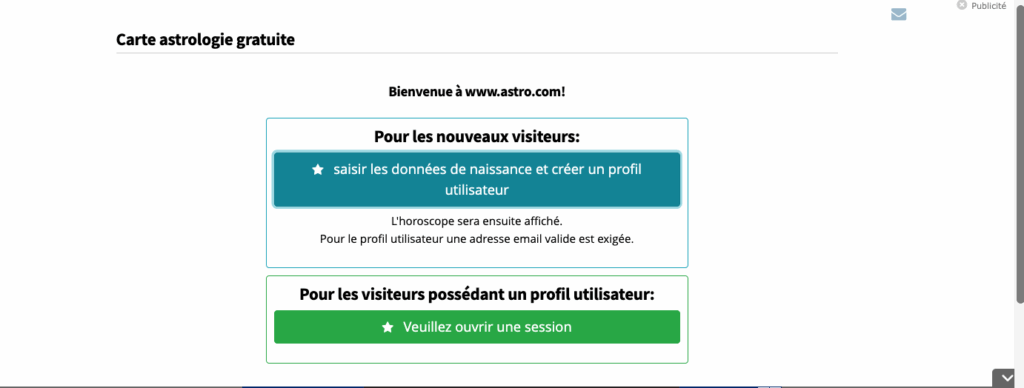 Comment créer ta Carte du Ciel avec Astro.com Etape 2 Créer un Profil utilisateur