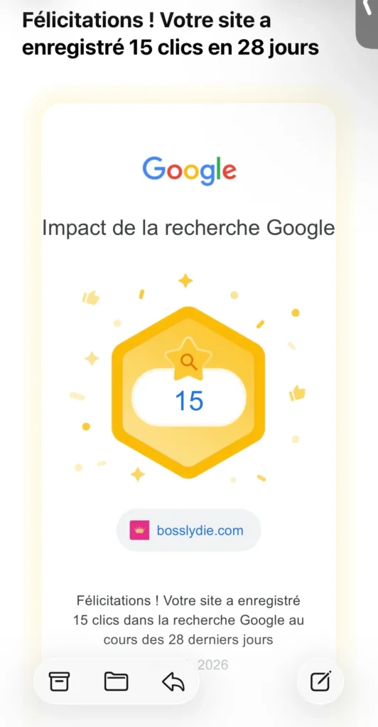 Built in Public N°2 Felicitation Clics Google OK