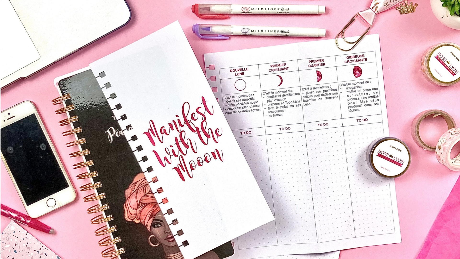 Astro Productivity Planner, page Manifester avec la Lune, astro business, business astrologue, astrologie business, astro productivité